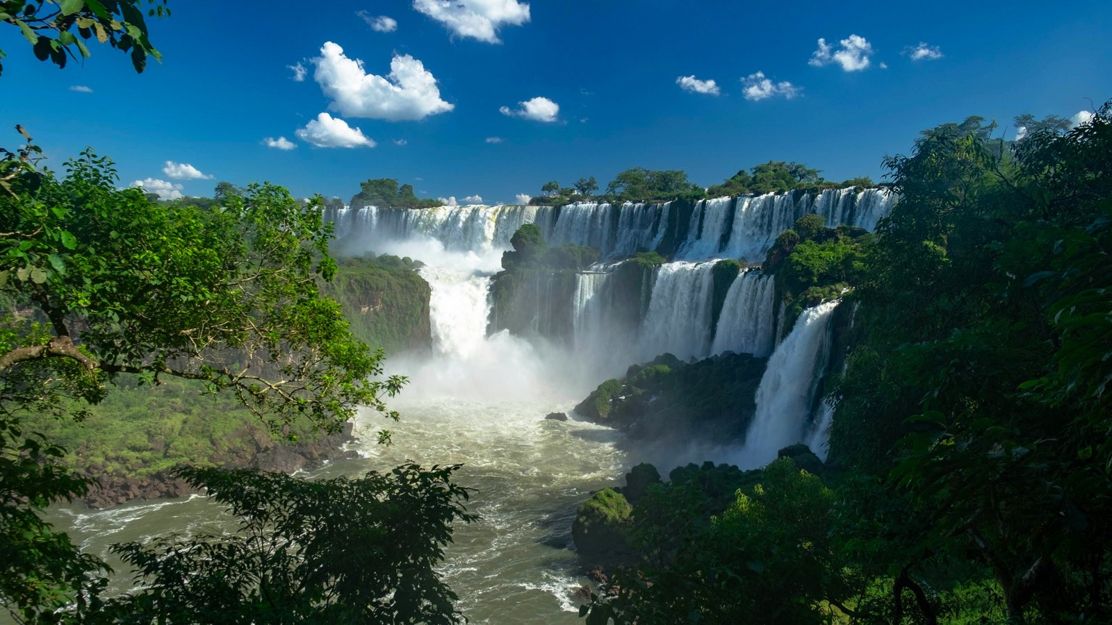 Iguazú Falls thundering through rainforest, Misiones province, Argentina