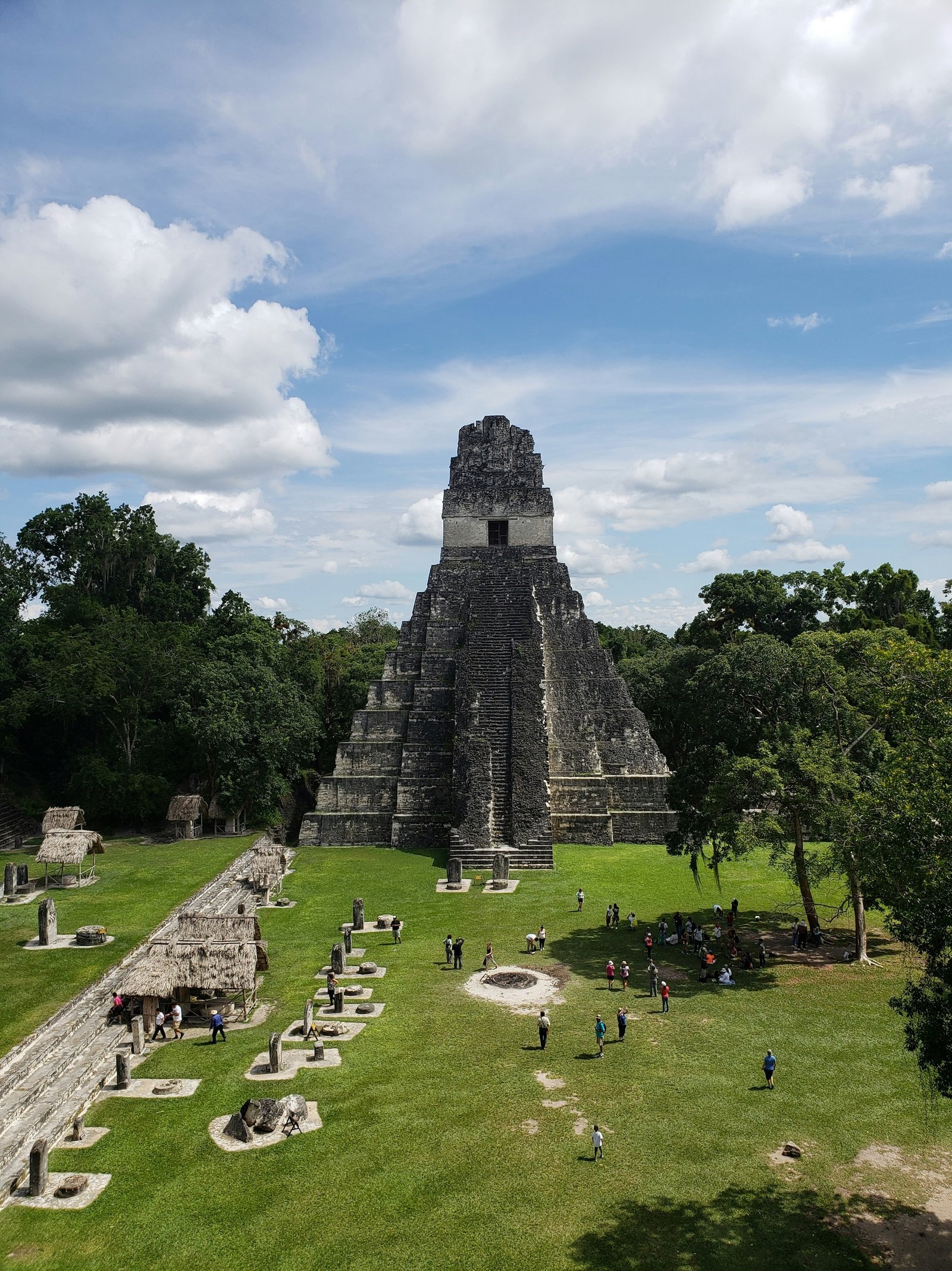 Temple I pyramid at the ancient Maya city of Tikal rising above the jungle, Guatemala